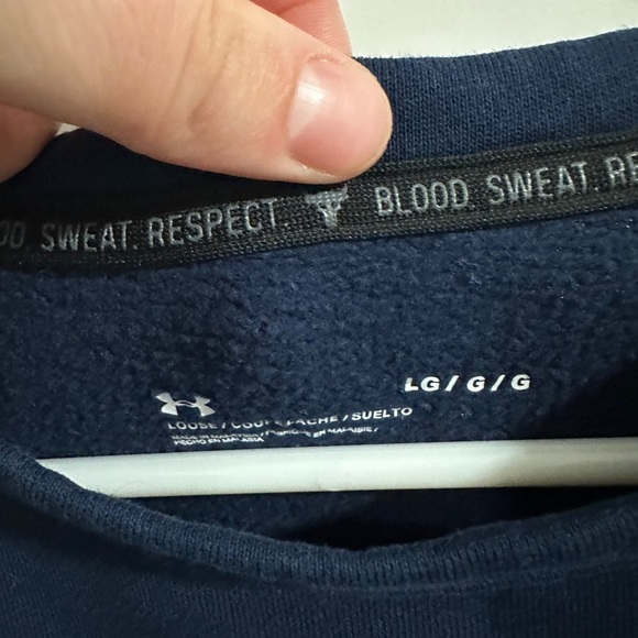 Under Armour Project Rock Blue Crewneck Sweatshirt Size Large Women's Oversized - Picture 9 of 10